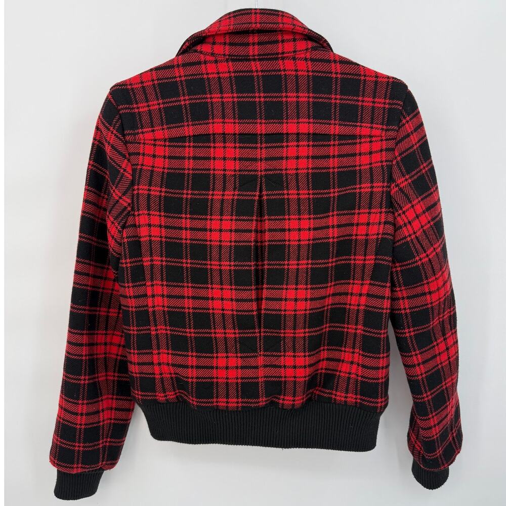 Marc Jacobs Women's Wool Zippered Jacket Buffalo Plaid Red Size XS Y2K Vintage - Picture 4 of 14